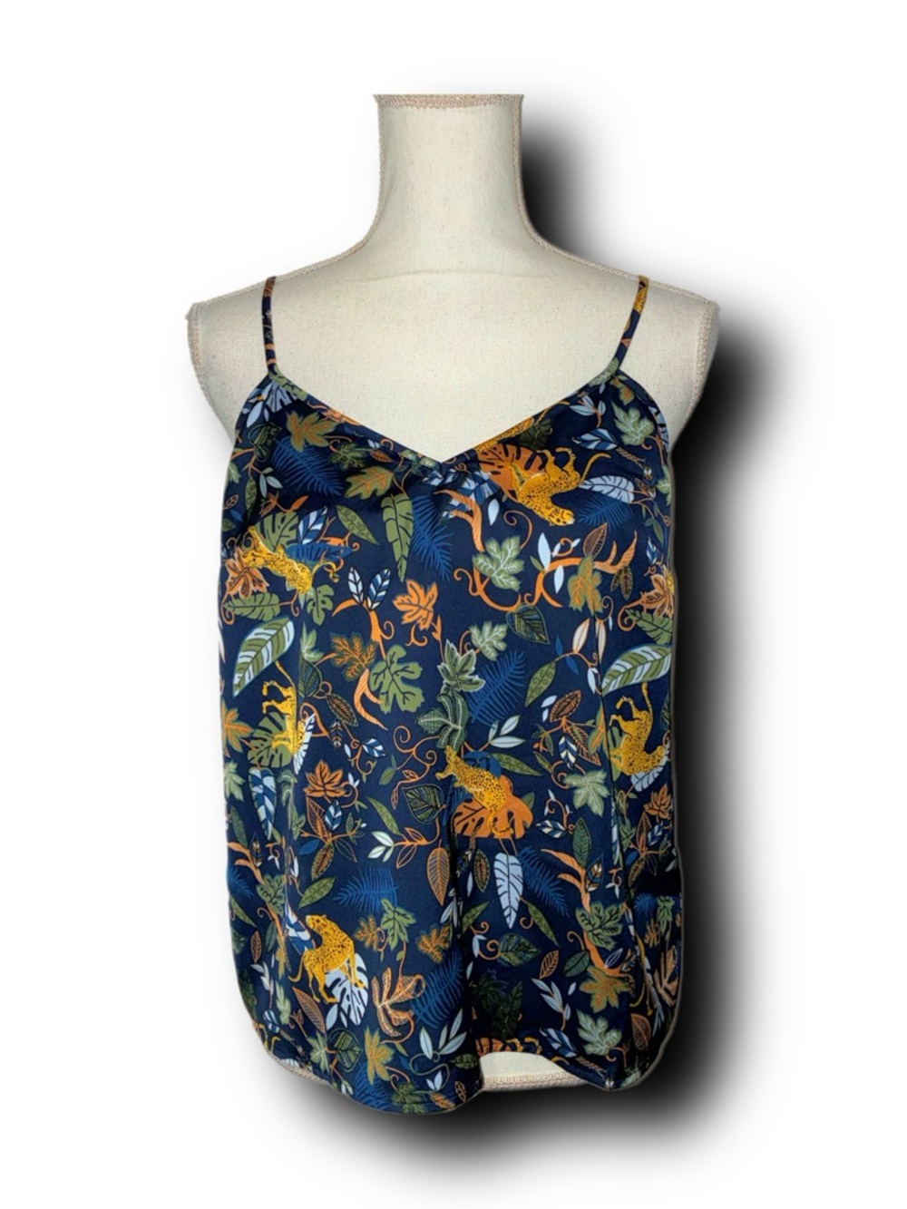 J. Crew Leopard V-Neck Cami Top Satin-Feel